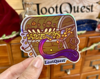 DnD Holographic Mimic Chest Sticker | Waterproof D&D Vinyl Sticker | Dungeons and Dragons | Fantasy Gift