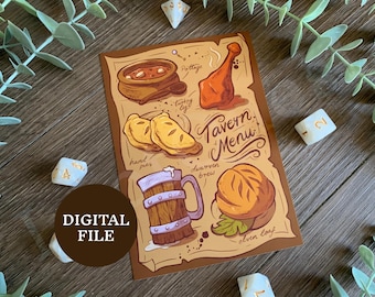 Tavern Food and Drink art print | Digital Download