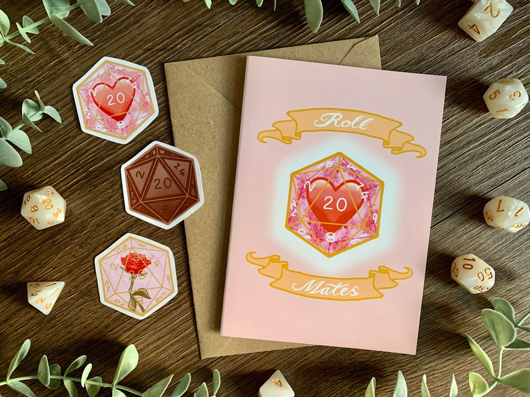 Dnd Valentine's Card and Sticker Set | Gamer TTRPG Gift - Etsy
