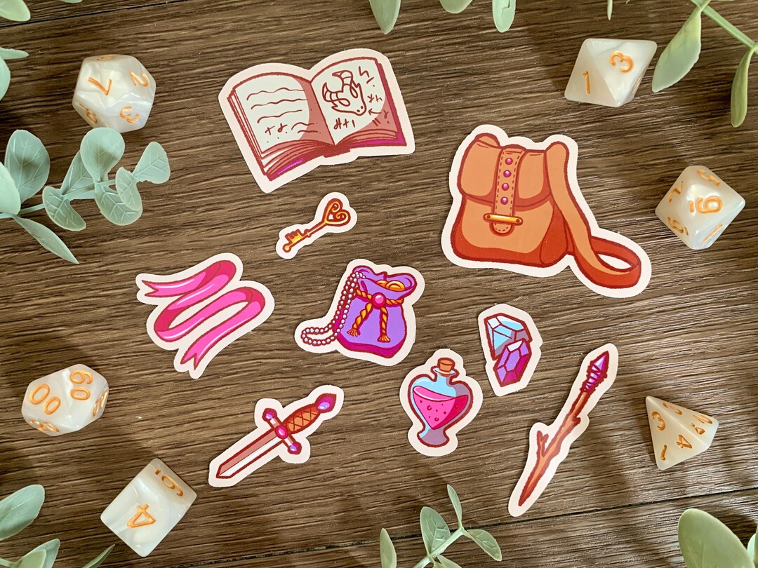 Dnd Switch Sticker Magical Adventure Sticker Pack | Dnd Adventurers Supplies Die Cut ...