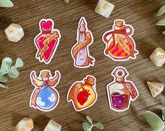 Stickerpakket drankjes | Vol. 1 | DnD-stickers | Dagboekstickers | Kerkers en draken