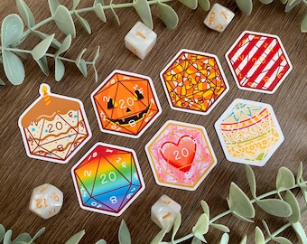 D20 Dice Sticker | Holiday | DnD Fantasy Journal, Laptop & Water Bottle Vinyl Decal