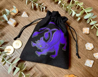 Displacer Beast Dice Bag | Cotton Pouch | D&D Dice Bag