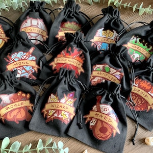 Borsa per dadi di classe D&D / Sacchetto di cotone / Dadi D&D