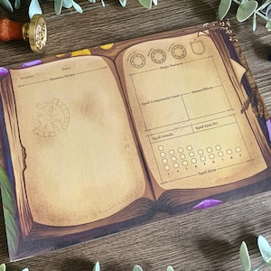 DnD Spellcaster Notepad | A5 TTRPG Spell Slot Tracker | Dungeons and Dragons