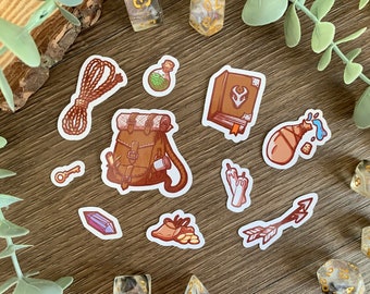 Paquete de pegatinas de aventuras - DnD Adventurers Supplies Die Cut Stickers