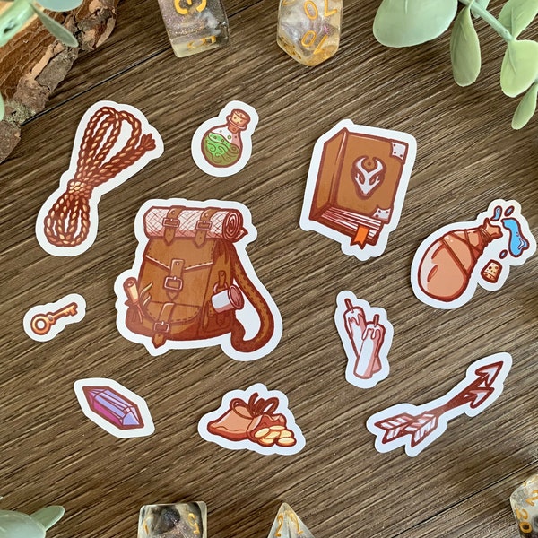 Adventure Sticker Pack - DnD Adventurers Supplies Die Cut Stickers