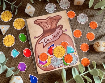 Coin Bag Sticker Pack | Journal Stickers | DnD Stickers | Dragon Hoard | Dungeons and Dragons | TTRPG Stickers