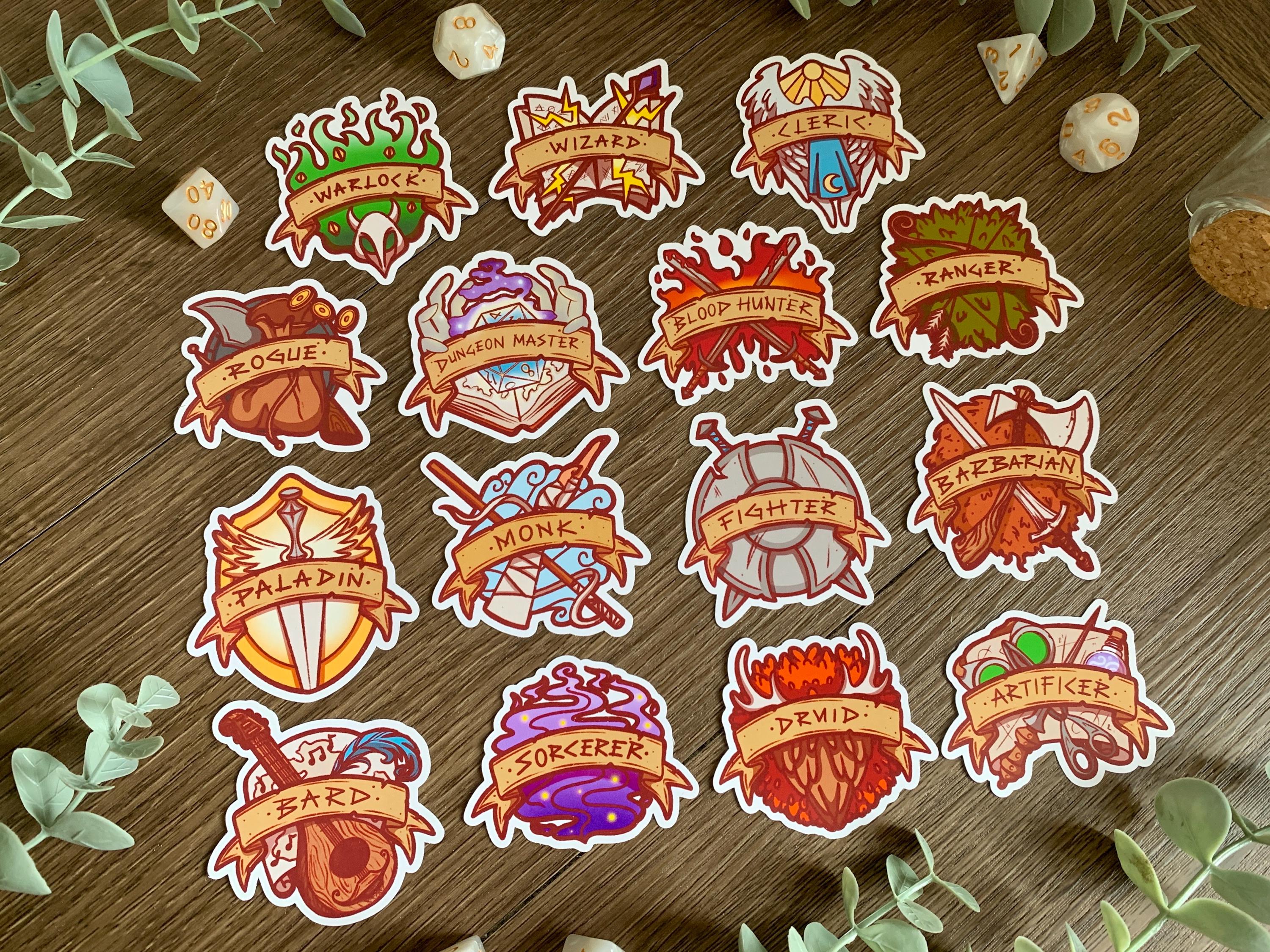 Custom Dnd Class Stickers | TTRPG Fantasy Journal, Laptop & Water ...
