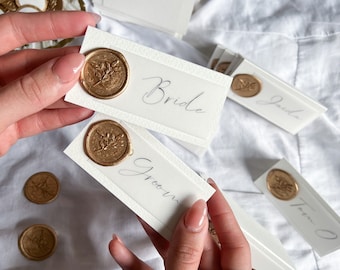 Vellum Place Name Tags| Personalised Name Tags | Wedding Place cards | Name Place Cards | Name Place Setting | Wax Seal Place Card