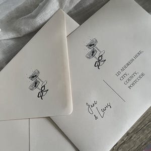 PRINTABLE ENVELOPE ADDRESS template | whimsical hand-drawn illustration | wedding party invite | Parisian wedding | Champayne illustration