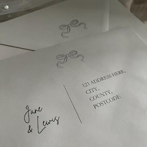 PRINTABLE ENVELOPE ADDRESS template | whimsical hand-drawn illustration | wedding party invite | Parisian wedding | bow illustration