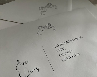 PRINTABLE ENVELOPE ADDRESS template | whimsical hand-drawn illustration | wedding party invite | Parisian wedding | bow illustration