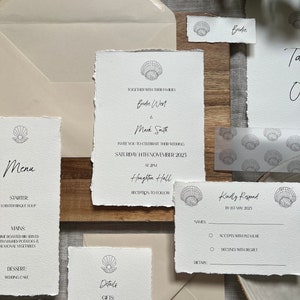 Shell Wedding Invite, Beach Wedding Invitation, Elegant Beach Invitation, Coastal Wedding, Nautical Wedding Stationery, Seaside Wedding