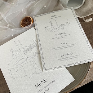 PERSONALISIERTE MENÜ-Vorlage | Handgezeichnet & handgeschriebenes, wunderliches Dinner Party, Funky Hochzeitsmenü,