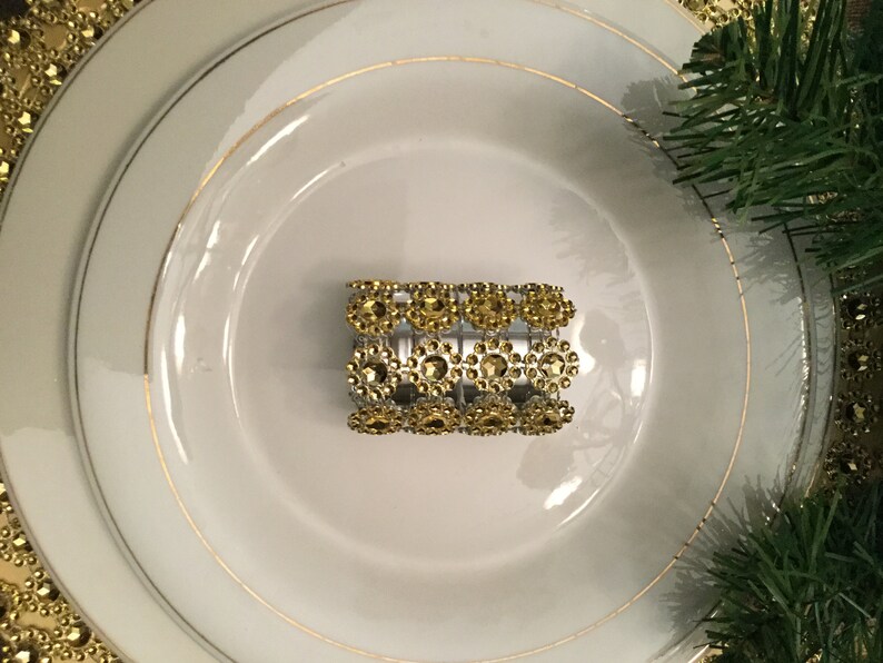 Set of Gold Bling Napkin Rings Etsy