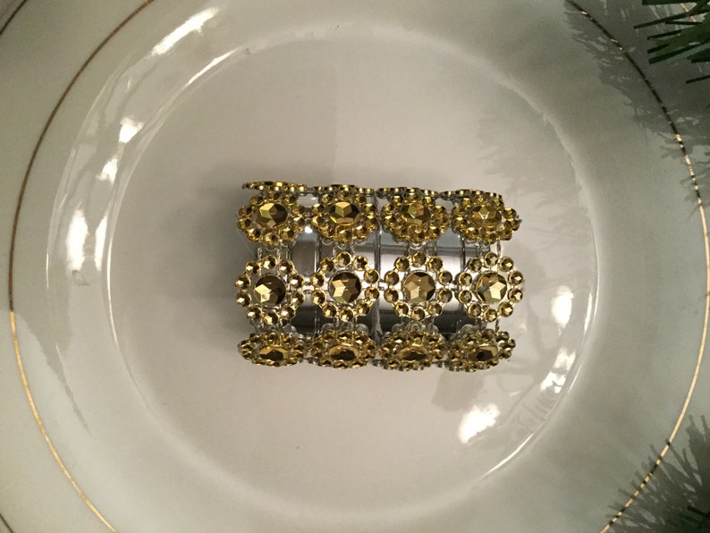 Set of Gold Bling Napkin Rings Etsy