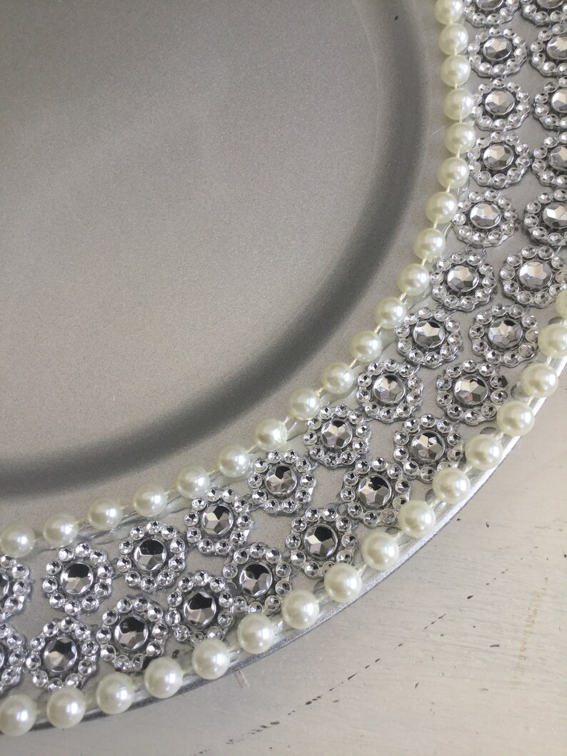 Bling & Pearl Designer Plate Chargers Etsy