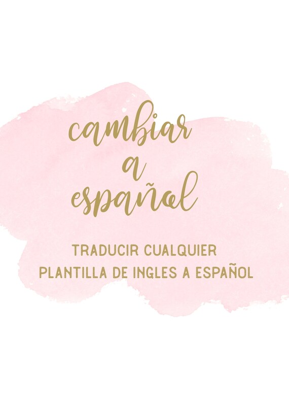Change Any Of Templates From English To Spanishtranslate Etsy