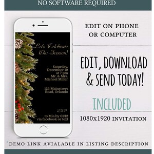 Bearbeitbare Weihnachtsfeier Digitale Einladung Weihnachten Etsy