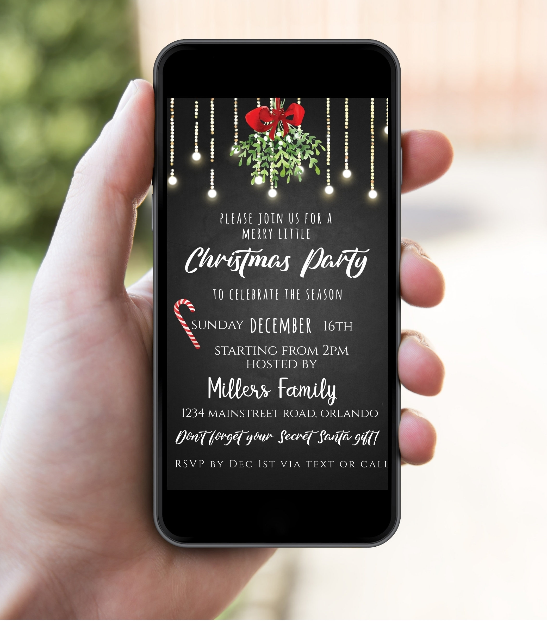 Electronic Christmas invitationdigital Christmas Party Etsy