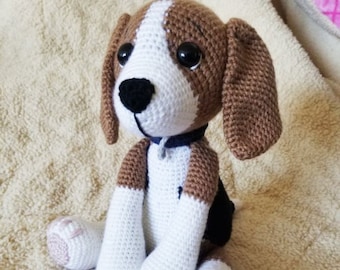 crocheted knitted stuffed plush dog soft animal pattern dog toy doll PATTERN Crochet dog amigurumi toys pdf crochet cartoon toy pattern