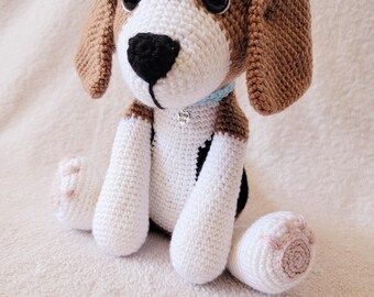 ビーグル犬のシャイローの編み図：あみぐるみの子犬（PDFパターン