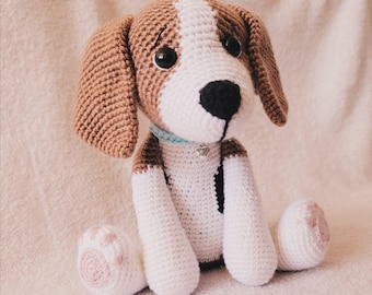 Custom Order: Beagle puppy toy, crochet beagle, beagle portrait, pet portrait, dog portrait, dog plushie, beagle toy,  beagle plushie