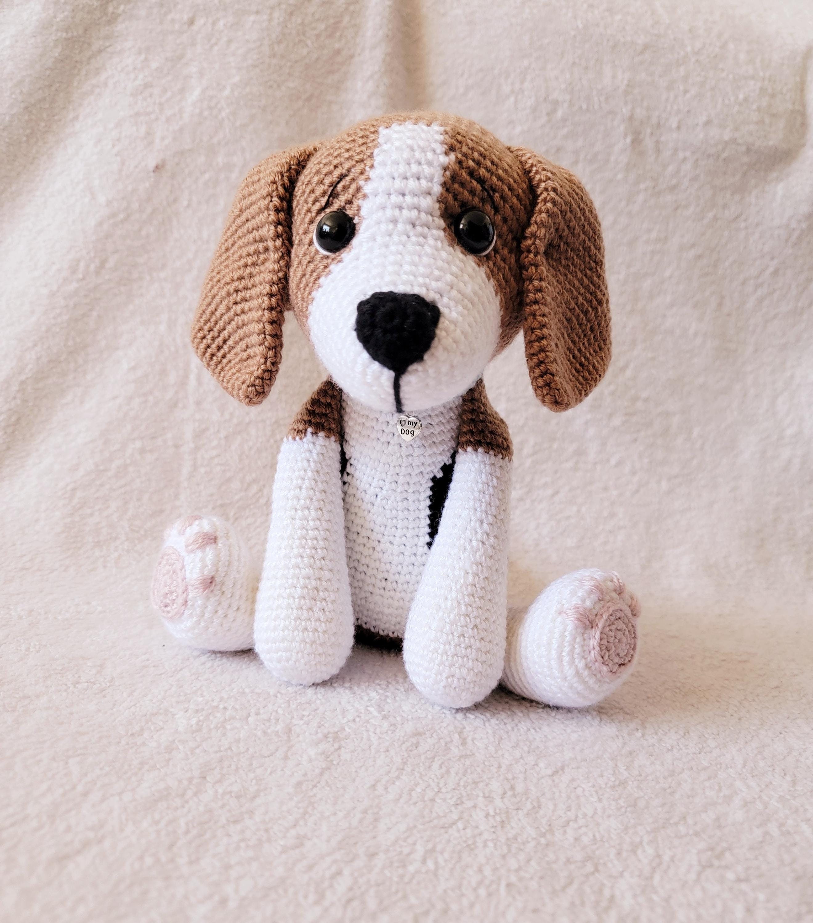 ハンドメイド あみぐるみ　犬のあみぐるみ　ビックモタポさん22cm ⑩ ハンドメイド あみぐるみ 犬のあみぐるみ ビックモタポさん22cm