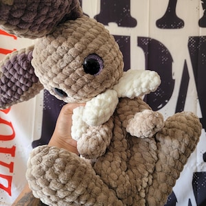 Jumbo Crochet Shiny Eevee Snuggler: Chenille Yarn Plush