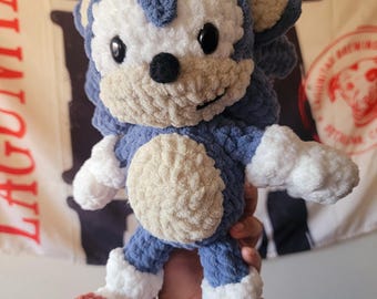 Blue Hedgehog, Hedgehog plushie, blue dude, ednygurumi, crochet blue Hedgehog, crochet Hedgehog plushie