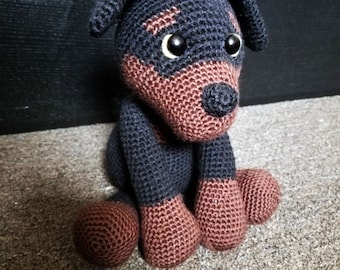 Rex the Rottweiler Crochet Pattern: Amigurumi Dog (PDF Pattern)