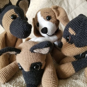 Puppy Bundle, schema uncinetto 4 in 1, uncinetto per cani, uncinetto per cuccioli, uncinetto per rottweiler, uncinetto per pastore tedesco, uncinetto per beagle, malinois