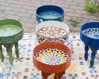 Hand-Crafted Moroccan Coffee Table: Colorful Boho Decor