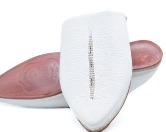 Moroccan slippers for man, leather mules, sheepskin slipper men, embroidered shoes, engagement gifts slippers