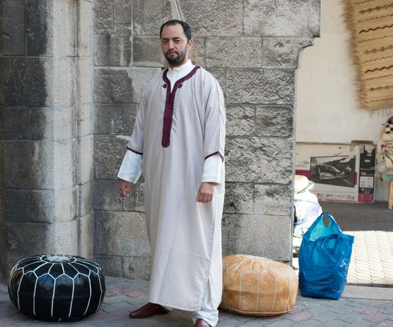 Marokkaanse Kaftan voor mannen Marokkaanse jurk lange jurk voor mannen Marokkaanse djellaba linnen Kaftan mannen Marokkaanse gandoura cadeau voor papa Etsy Belgie
