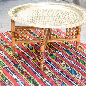 Moroccan Brass Table, Boho coffee table, large brass tray, folding table