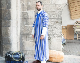 Moroccan Linen Kaftan Gandoura: Men's Wedding Djellaba