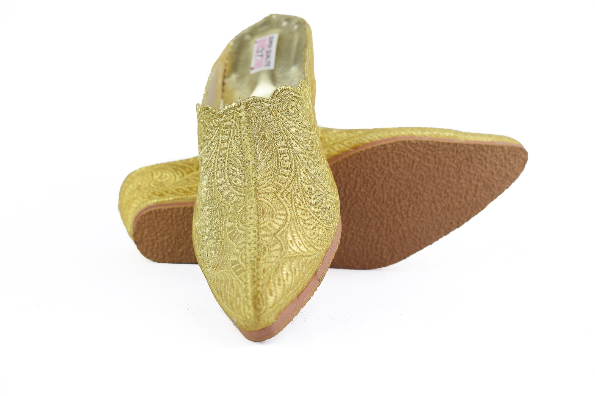 gold slippers for wedding day
