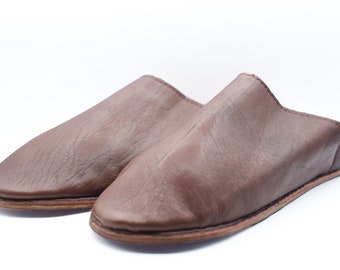 Man schapenvacht pantoffel, Marokko leren pantoffel, Marokkaanse muilezel zachte zool