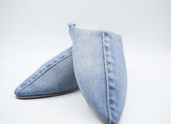 Blue jean mules sale