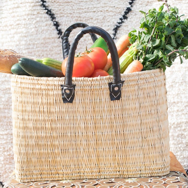 Farmer market basket, Moroccan Basket, French Market basket, wicker storage basket, Mother’s Day gift from son