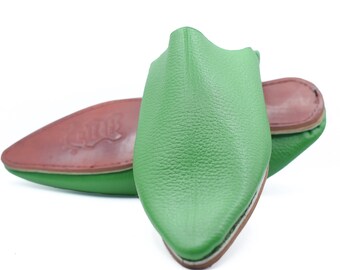 pantoffelschoenen voor heren, leren muiltjes met borduursel, Marokkaanse traditionele berberpantoffel, babouchepantoffels man