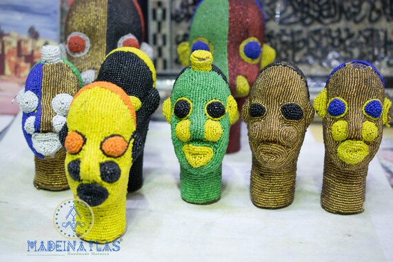 アフリカ？ 頭部 ペア 置物