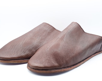 Echte leren pantoffels van schapenvacht, muiltjes van Marokko Handicrafts, Marokkaanse babouchespantoffels