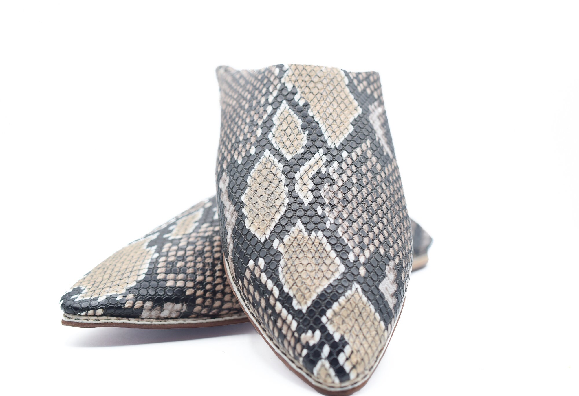Moroccan snake skin slipper for men python designer slippers | Etsy