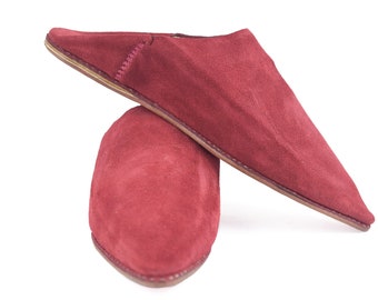 Suede Moroccan Slippers: Handmade Leather-Lined Moccasins