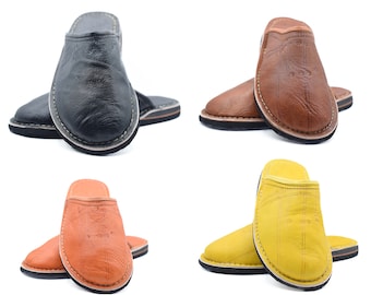 babouche slippers men, sheepskin slippers men, house slippers, Moroccan slippers Berber, winter slippers for men