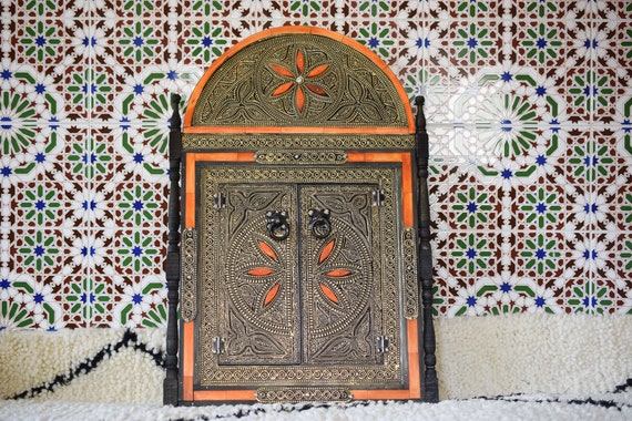 モロッコ　装飾的アーチ型壁掛けミラー 192764926095a901d251fa0d56858b