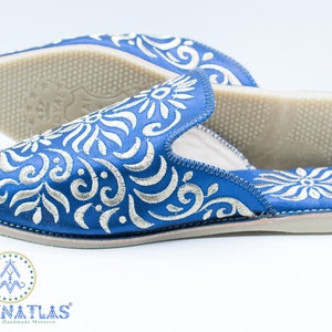 Moroccan Embroidered Mules: Handmade Backless Loafers image 7
